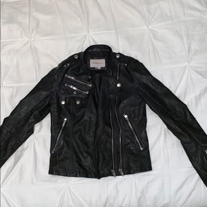 BCBG Black Leather Jacket